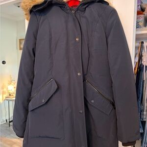 Sam Edelman Dark Blue Parka with Faux Fur Hood